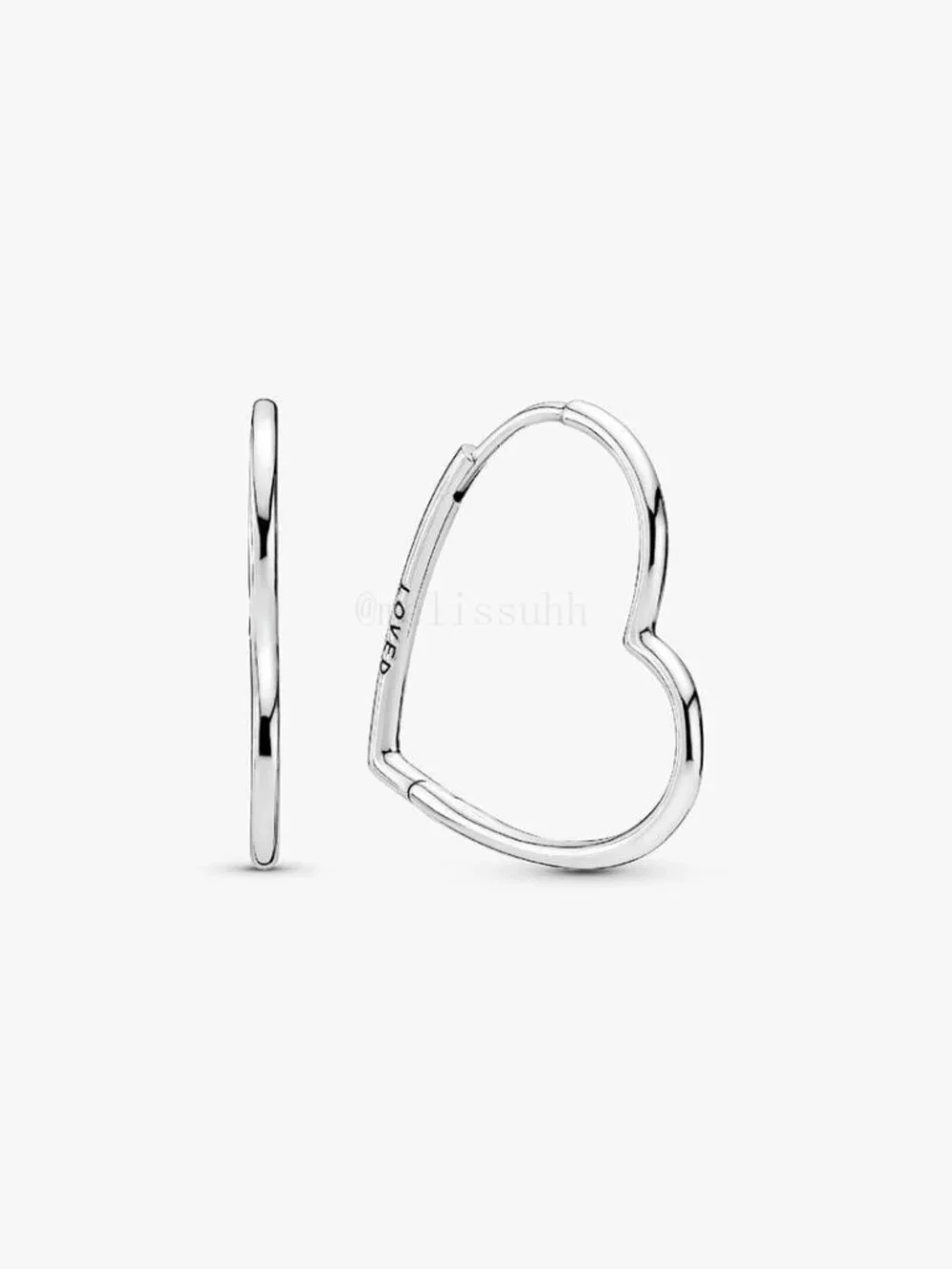 Pandora Asymmetrical Heart Hoop Earrings